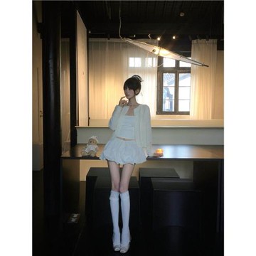 Nabi芭蕾風半身裙女性感白色花苞裙百搭低腰性感迷你短裙褲防走光