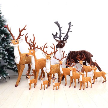 圣誕鹿擺件馴鹿仿真梅花鹿大麋鹿美陳商場櫥窗布置創圣誕節裝飾品