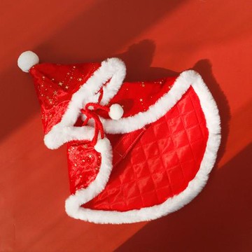 貓咪圣誕斗篷狗狗新年披風寵物保暖睡袍泰迪紅色綠色披肩可愛變裝