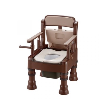 【海夫健康生活館】日本 附腳輪 舒適便座 便盆椅 MS型 咖啡色(HEFR-39)