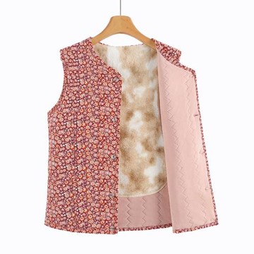 秋冬女士馬甲2024中老年內膽背心保暖媽媽裝坎肩加絨加厚外穿短款