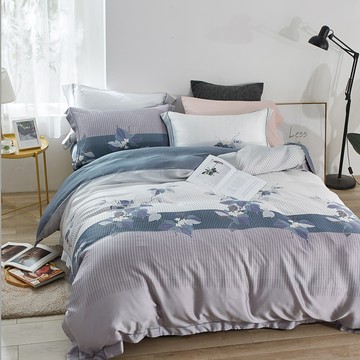 Ishur 伊舒爾 100%兩用被床包3件組 邂逅  灰色  床包 單人加大 + 被套 King Size  被套 + 床包+ 枕頭套