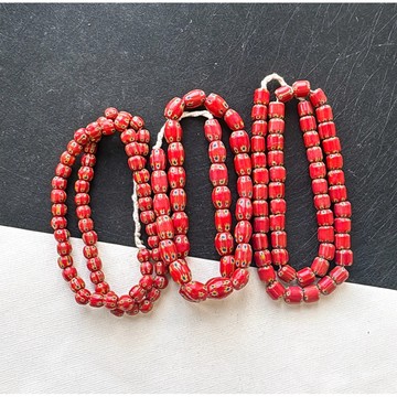 拾悦手作材料/隨機出貨不挑選/近代新料珠/尼泊爾進口紅色系雪佛萊琉璃條珠/雪佛蘭貿易珠/串珠編繩/DIY半成品/現貨出貨