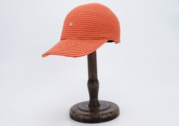 美式復古亞麻老帽-落日橘