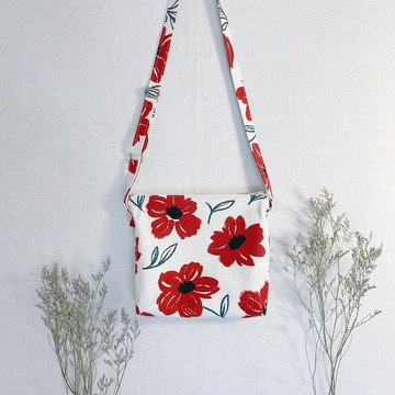 現貨手作夏日小紅花系列肩背包斜背包