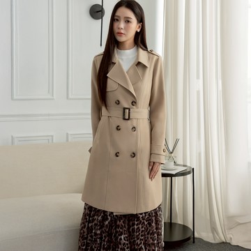 niceioi 俐落鋒芒收腰排釦翻領外套(附腰帶)