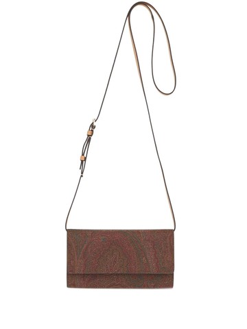 ETRO - all-over paisley-print phone holder - women - Cotton/Polyester/Calf Leather/Nylon - One Size - Brown