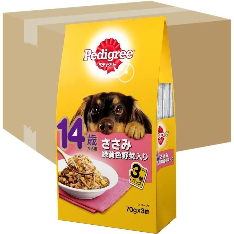 ペディグリー シニア犬 14歳から用 ささみ緑黄色野菜 210g(70g×3袋)×48