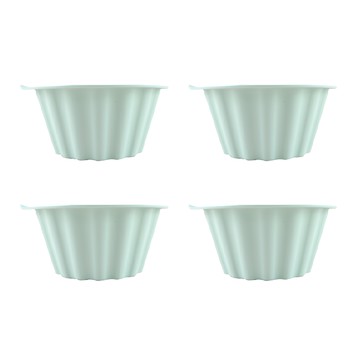 SiliPot 鉑金矽膠烘焙模具 M 4個 薄荷綠 易清洗可重複使用