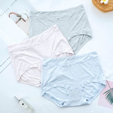 3條裝彩田女內褲莫代爾高腰大碼胖mm石墨烯抑菌襠包臀平角短褲頭