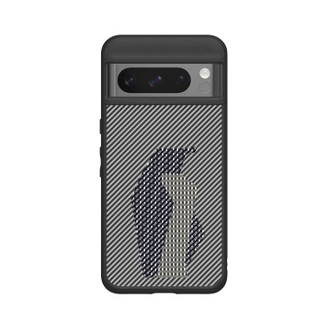 Pixel 8 Pro SolidSuit 黑 - The Wildlife Collection 動物野境系列 - 斑嘴環企鵝 - 線條版