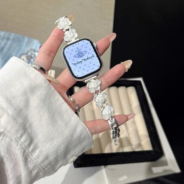 鑲鑽鋯石金屬錶帶 適用Apple watch11錶帶 iwatch錶帶 全系列通用錶帶 當季錶帶
