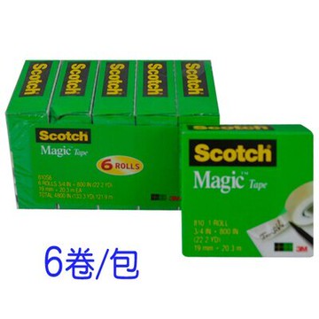 3M 810S6 3/4INx800IN/6卷隱形膠帶(6卷/包)