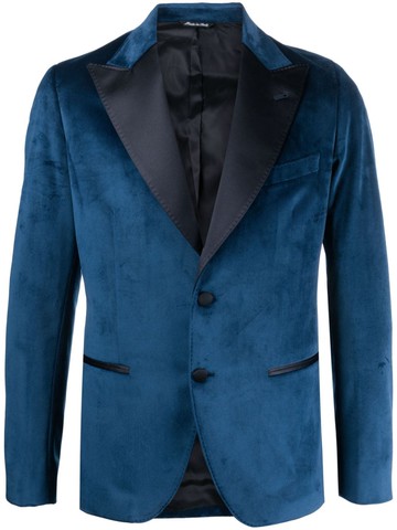 Reveres 1949 - single-breasted velvet blazer - men - Polyester - 52 - Blue