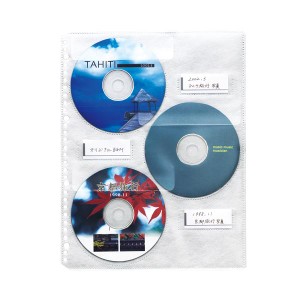 (まとめ) ライオン事務器 CD・DVDポケットA4タテ 2・4・30穴 片面3ポケット CD-PT3 1パック(5枚) 