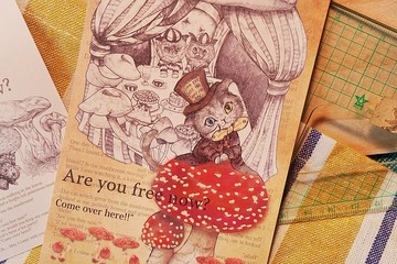 蘑菇貓的開端故事明信片