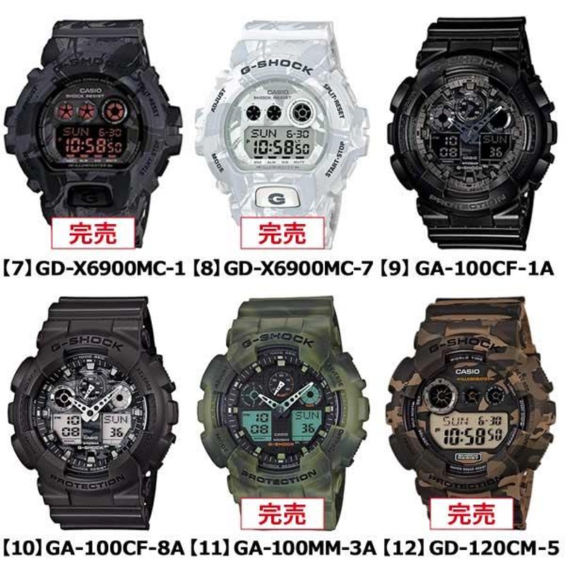 ジーショック カシオ G-SHOCK Gショック 迷彩 アナログ カモフラ ミリタリー メンズ 腕時計 定番 黒 ブラック GA-100CB-1A GA -100CF-1A | LINEショッピング