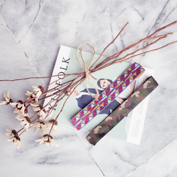 軍事少女 / 圖騰 迷彩 / 織帶型 彈性髮帶