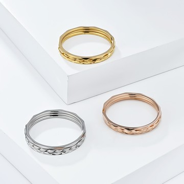 STEEL 鋼戒。優美三層戒 | TM