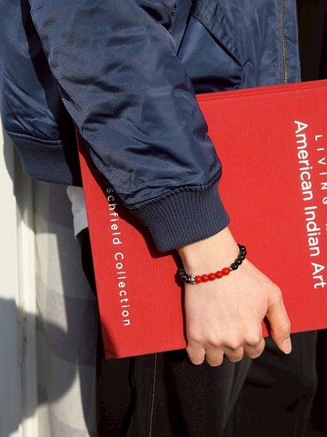 可客制 DISSOLVE設計師原創 風生水起系列石榴石綠砂石紅珊瑚手鏈