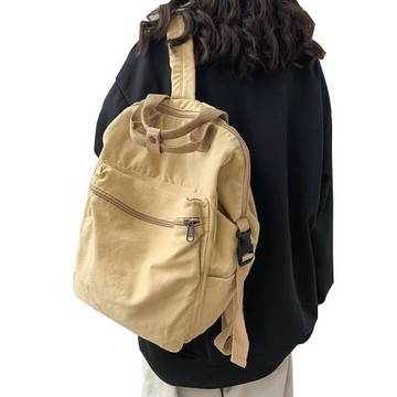 文藝風雙肩包女韓版高中大學生書包休閑帆布旅行大容量背包潮