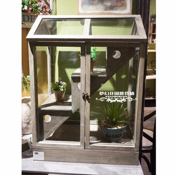 美式鄉村做舊落地花房暖房 服裝店酒吧咖啡店櫥窗展示園藝擺件1入