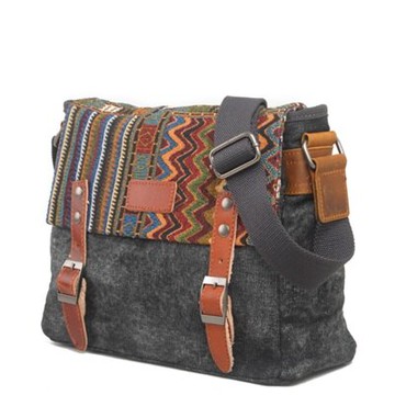 側背包帆布肩背包-歐美復古民族風休閒男包包5色73nd11【獨家進口】【米蘭精品】