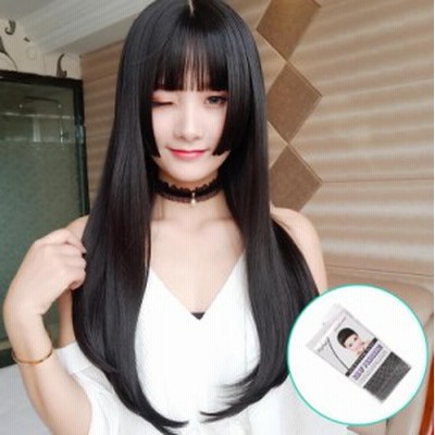 ストレート フルウィッグ ロングウィッグ 姫カット レディース 小顔 ...