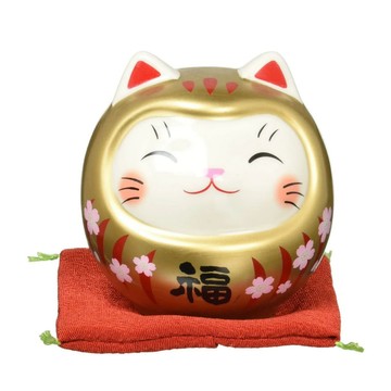 現貨 日本藥師窯達摩貓造型存錢筒招財擺飾｜招財貓 存錢筒 達摩 存錢桶 開店賀禮 開店擺設 開店小物 招財擺飾 日本進口