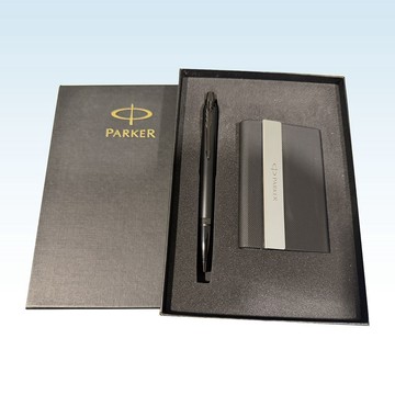 PARKER PARKER 派克 新IM 經典系列 理性黑原子筆++磁性名片盒禮盒組