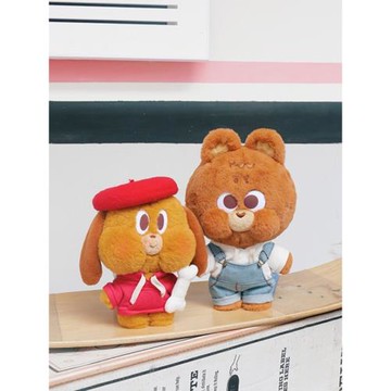 快樂狗哈皮拽熊酷奇換裝毛絨公仔 可動掛件 抱枕坐墊擺件潮玩周邊