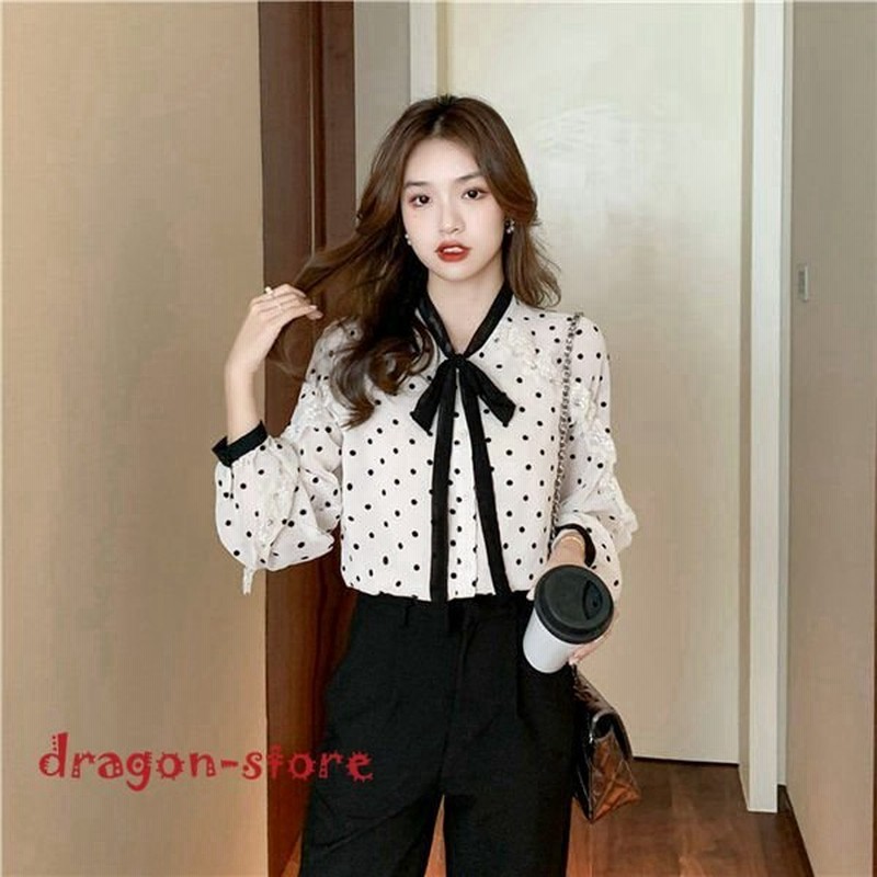 ドット柄 水玉ブラウス 秋服 スーツ 白 長袖ブラウス オフィス レディース シフォン インナー フォーマル ブラウス 新作 取り寄せ 通販 Lineポイント最大0 5 Get Lineショッピング