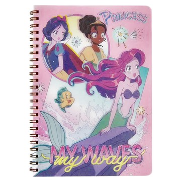 迪士尼公主 浪漫公主 25K PP線圈筆記本 粉色  3本