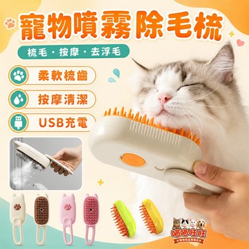 【喵喵旺旺B101台灣發貨】噴霧除毛梳 寵物按摩梳 貓咪梳毛 廢毛梳 寵物除毛梳 浮毛梳 寵物梳子 寵物刷子 美容退毛梳