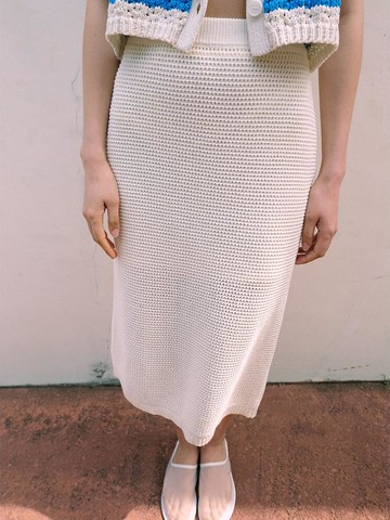 Crochet Knit Midi Skirt