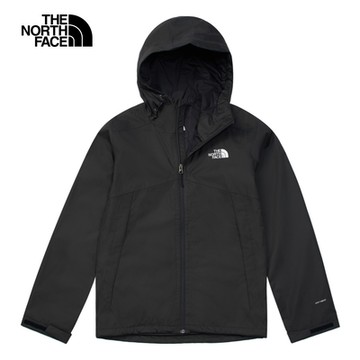 【The North Face 官方旗艦】北面男款黑色防水透氣連帽衝鋒衣｜88RD4H0