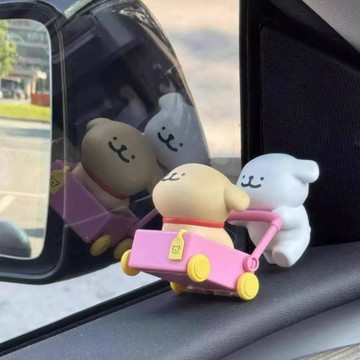 精選🔥線條小狗汽車擺件車載中控儀表臺裝飾車內飾品女生可愛卡通公仔