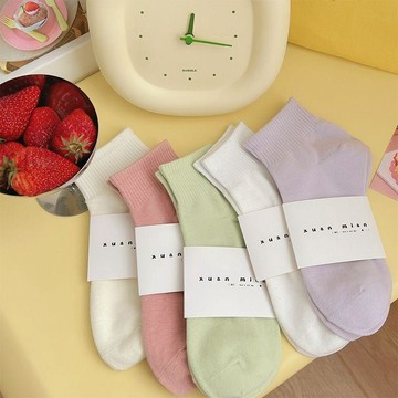 💖夏日必備襪子💖純棉襪子女純棉夏款低腰不起球學生運動休閒多巴胺潮襪糖果色船襪