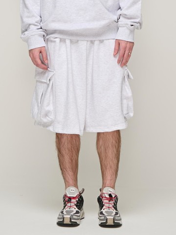 CB SOFT CARGO SWEAT SHORTS (LIGHT GRAY)