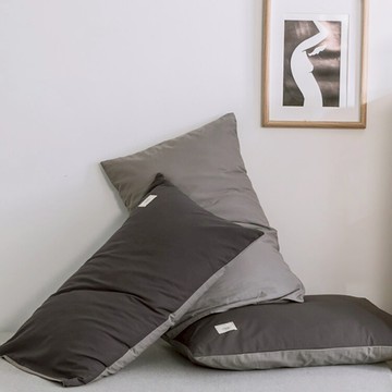 一對裝純棉枕套單人全棉枕頭套外套48X74cm加厚單個全純色水洗棉