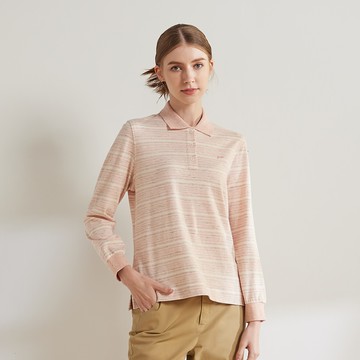 e.有機草木染條紋長袖POLO衫(2色)