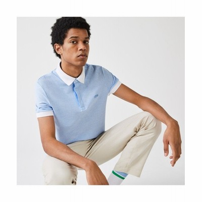 ラコステ ミニボーダー比翼ポロシャツ メンズ ライト ブルー 3 日本サイズm Lacoste 通販 Lineポイント最大get Lineショッピング
