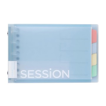 maruman SESSION 9孔夾 B7 80g/m²書寫紙 6mm 網格活頁  粉藍  1本