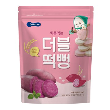 BEBECOOK 寶膳 - 嬰幼兒雙色初食綿綿米餅-白米番薯(5M+)-30g