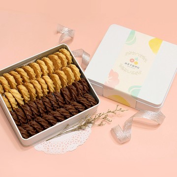 【低糖現做】雪白方盒款 曲奇餅乾 經典原味/法芙娜可可/日式抹茶
