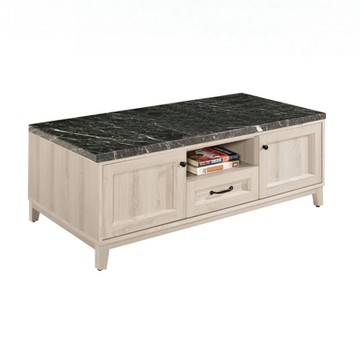 文創集 艾爾特 二抽四門4.3尺雲紋石面大茶几-131x71x50.5cm免組