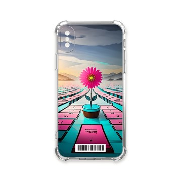 iPhone Xs Max 殼 TRON IPhone XS Max 桃藍色花朵系列  載具 四角防摔殼 手機殼