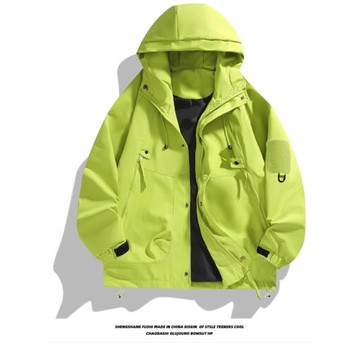 沖鋒衣男女2024新款潮牌美式機能工裝夾克防風防水戶外登山服外套