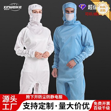 【百級防靜電】無塵服 連體防塵服 潔淨服 工作服 工衣 防靜電服 無塵車間 實驗室 電子廠 食品廠 連帽連體 透氣網格 全身防護