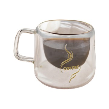 coffee play玻璃雙層手把咖啡杯-150ml-4入